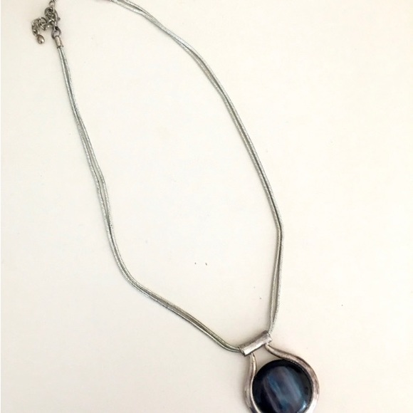 3/$20 Silver plated Necklace w/blue medallion
Excellent condition!
Beautiful! - Picture 2 of 7